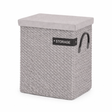 Storage Portabiancheria Tessuto Grigio con Coperchio Montemaggi – Disponibile in 3 Misure