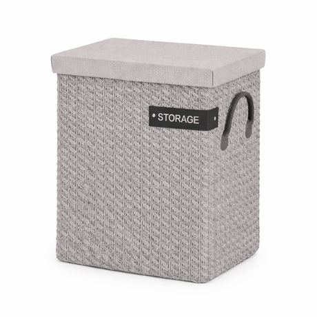 Storage Portabiancheria Tessuto Grigio con Coperchio Montemaggi – Disponibile in 3 Misure