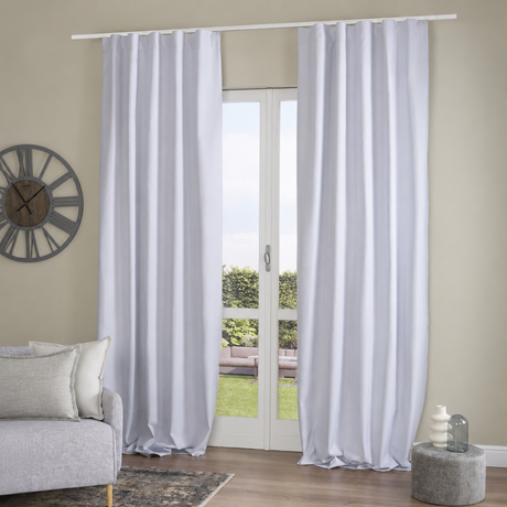 Pannello Tenda con Fascia Copri Bastone Nolan Blackout Maè 145x290 cm - Via Roma 60