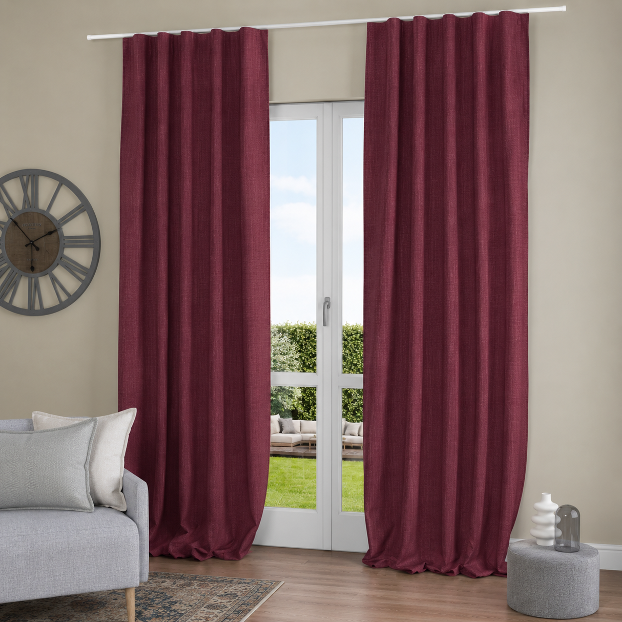 Pannello Tenda con Fascia Copri Bastone Nolan Blackout Maè 145x290 cm - Via Roma 60