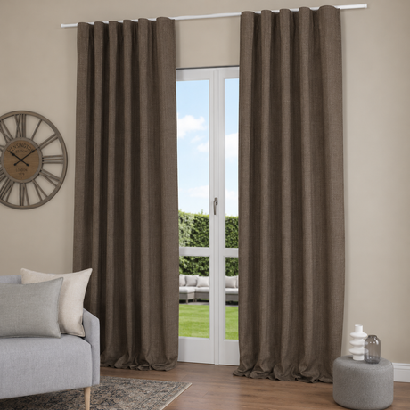 Pannello Tenda con Fascia Copri Bastone Nolan Blackout Maè 145x290 cm - Via Roma 60