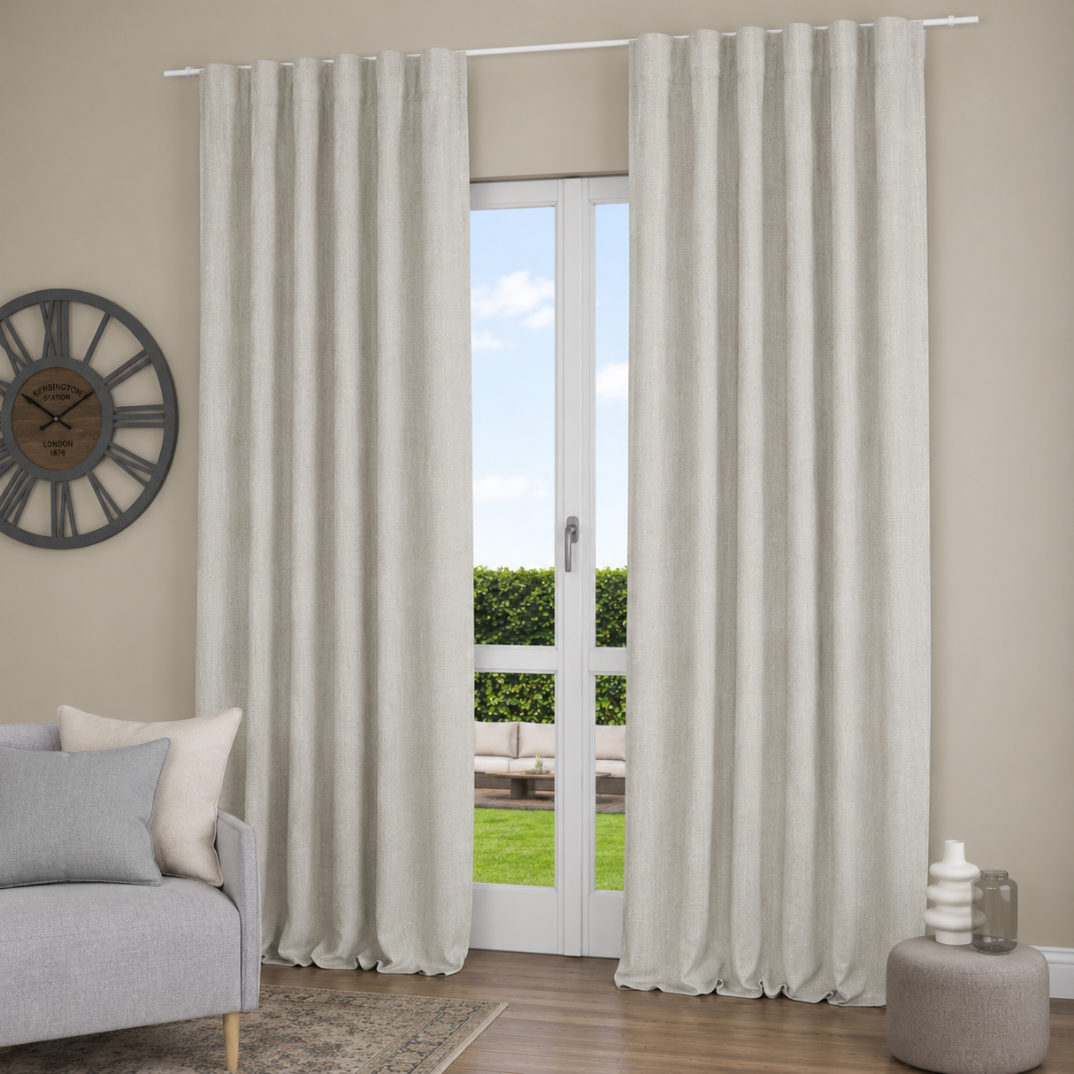 Pannello Tenda con Fascia Copri Bastone Nolan Blackout Maè 145x290 cm - Via Roma 60