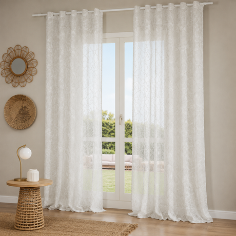 Pannello Tenda con Fascia Copri Bastone Calibano Maè 145x290 cm - Via Roma 60