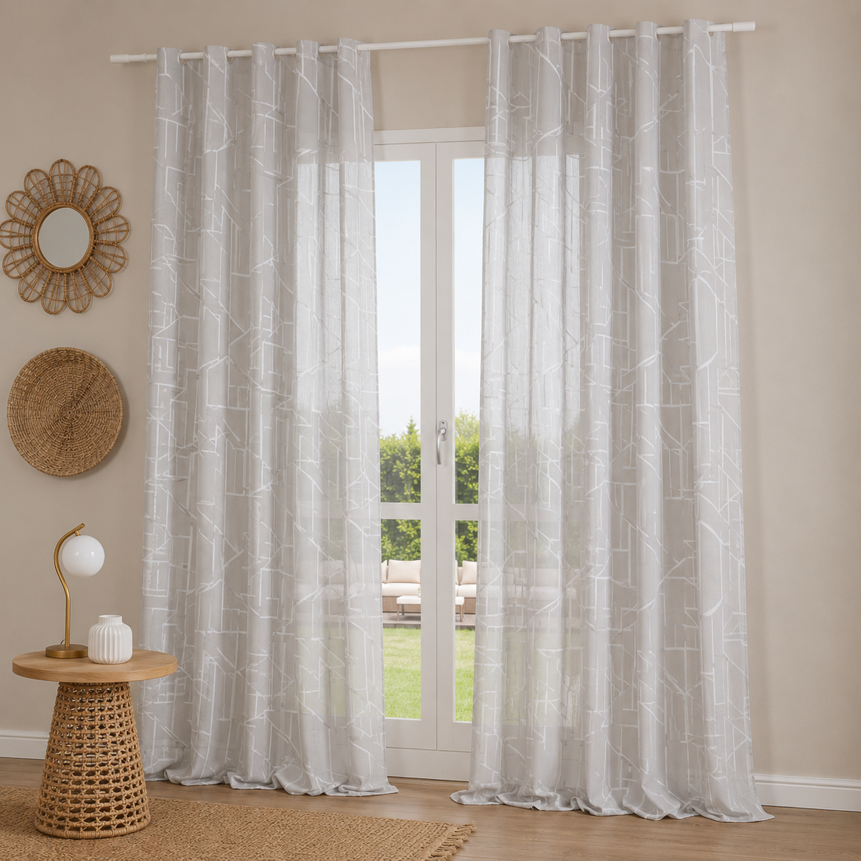 Pannello Tenda con Fascia Copri Bastone Adrien Maè 145x290 cm - Via Roma 60
