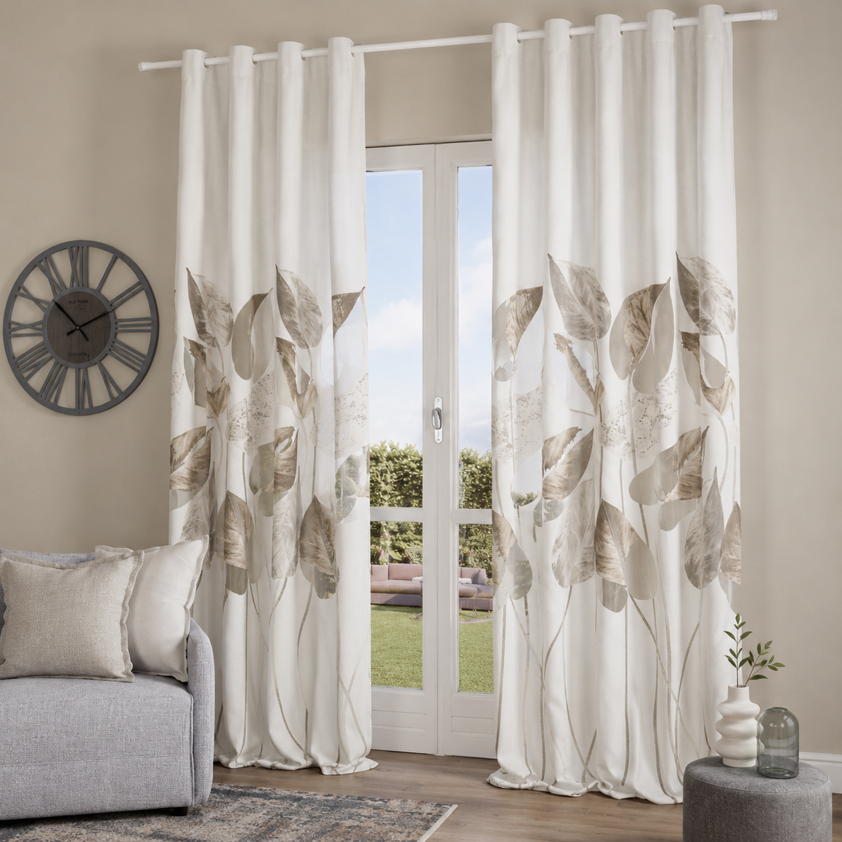 Pannello Tenda con Fascia Copri Bastone Cipro Maè 145x290 cm - Via Roma 60