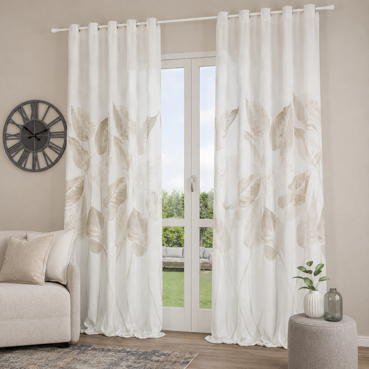 Pannello Tenda con Fascia Copri Bastone Cipro Maè 145x290 cm - Via Roma 60
