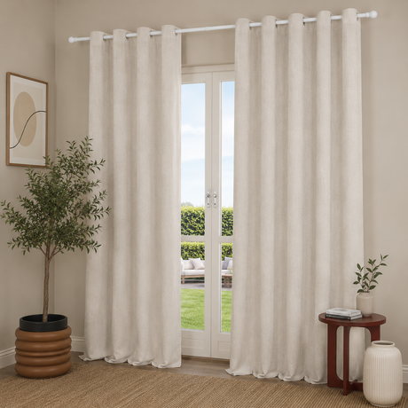 Pannello Tenda con Fascia Copri Bastone Almas Maè 145x290 cm - Via Roma 60