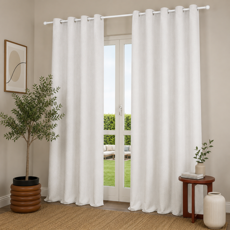 Pannello Tenda con Fascia Copri Bastone Almas Maè 145x290 cm - Via Roma 60