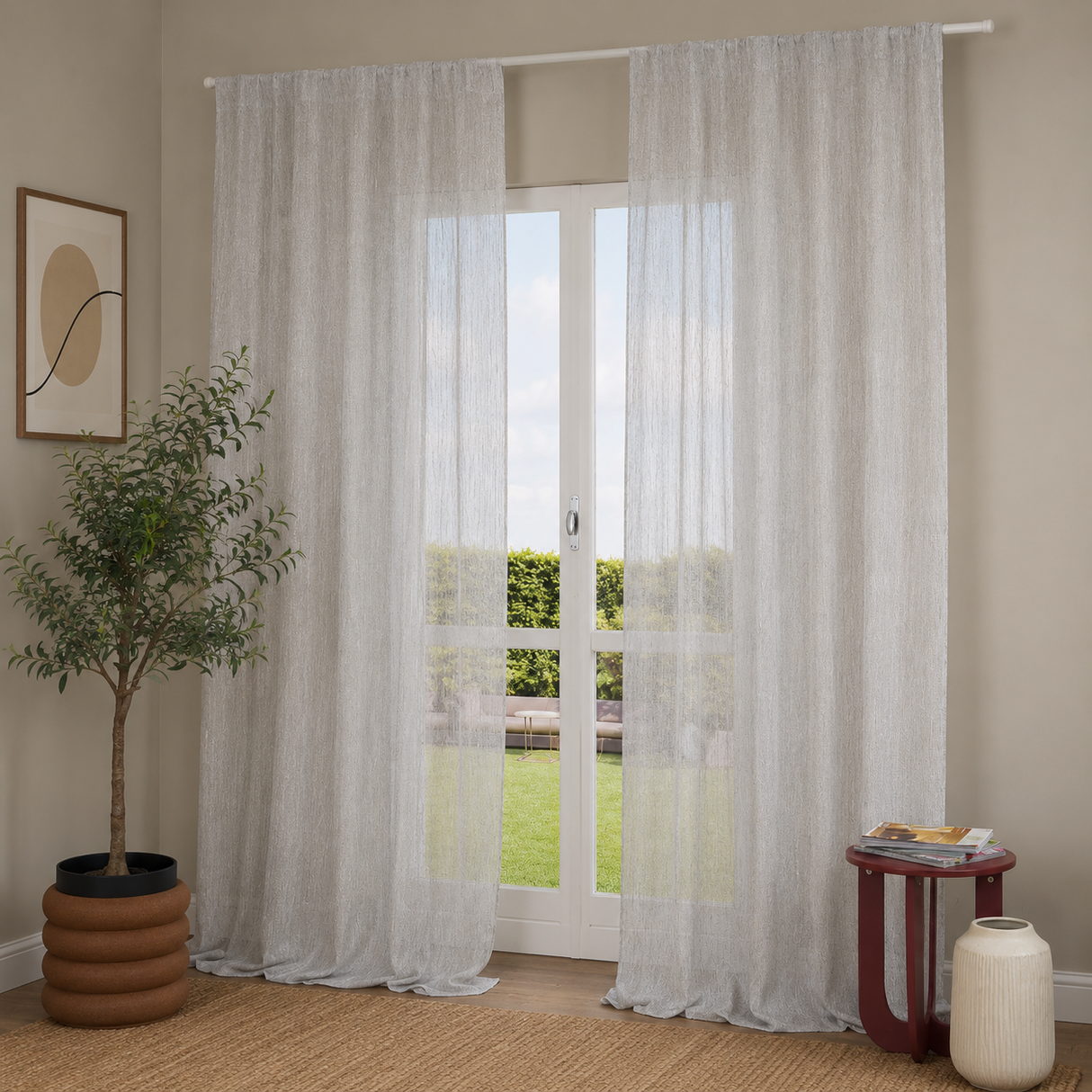 Pannello Tenda con Fascia Copri Bastone Santiago Maè 145x290 cm - Via Roma 60