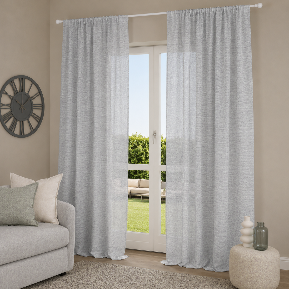 Pannello Tenda con Fascia Copri Bastone Porzia Maè 145x290 cm - Via Roma 60