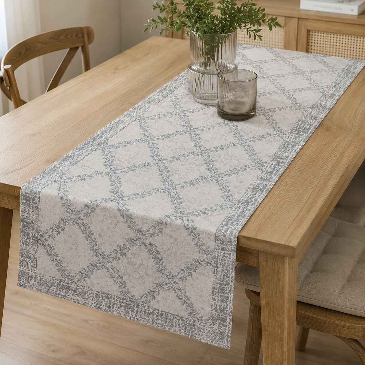 Runner Tavola ZAFFIRO Jacquard 45x150cm - KARÌ