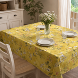 Tovaglia x6 ARMONIA Fondo Giallo 100% Cotone - Vingi