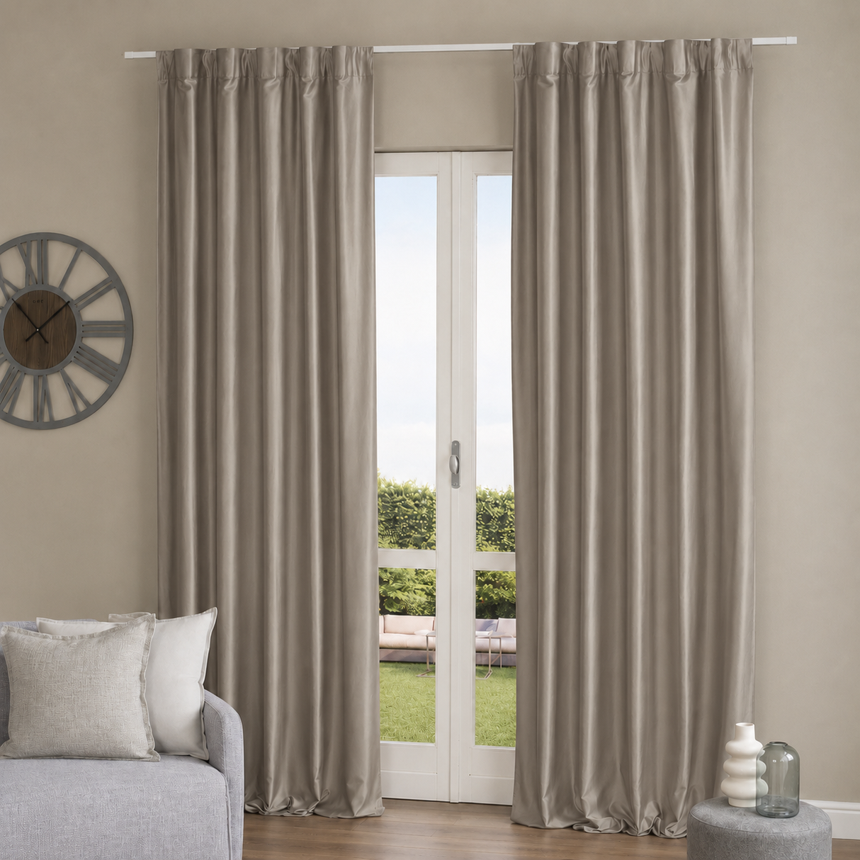 Pannello Tenda con Fascia Copri Bastone Washington Maè 145x290 cm - Via Roma 60