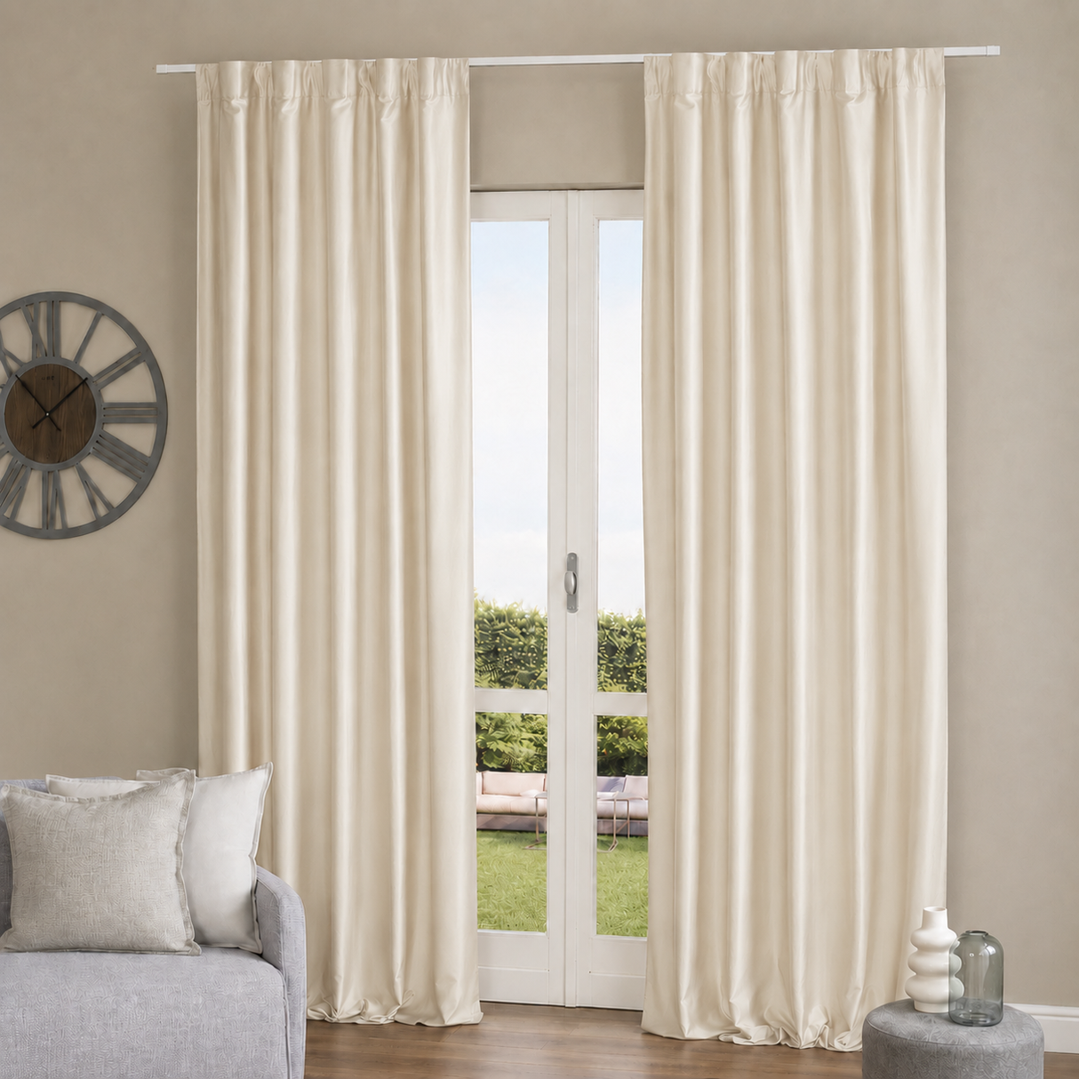 Pannello Tenda con Fascia Copri Bastone Washington Maè 145x290 cm - Via Roma 60