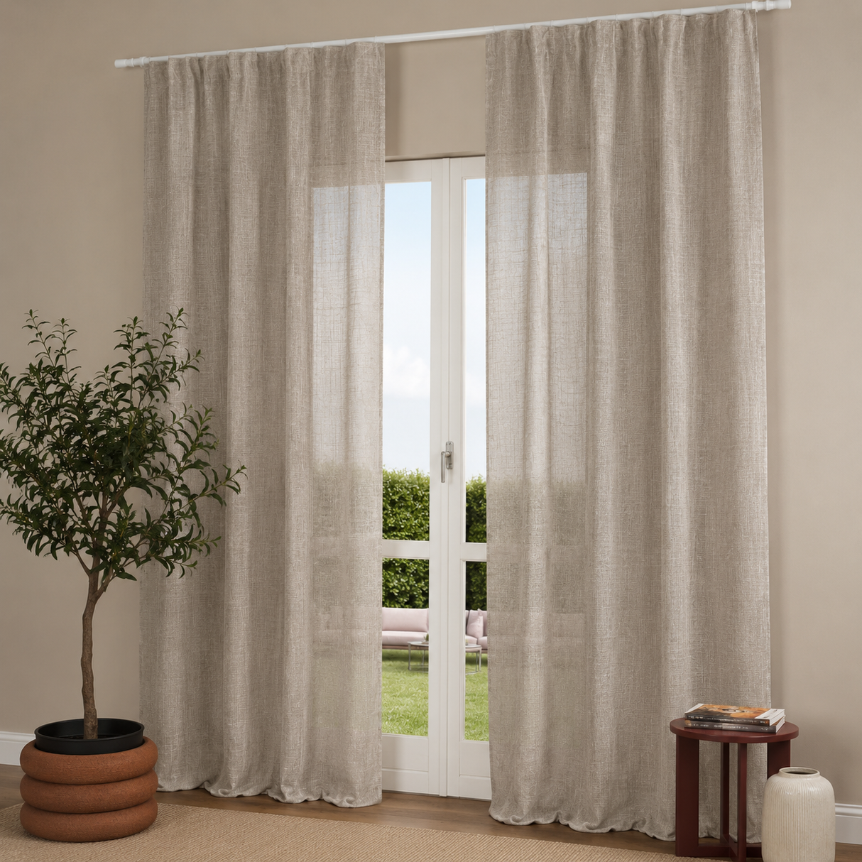 Pannello Tenda con Fascia Copri Bastone Pilar Maè 145x290 cm - Via Roma 60
