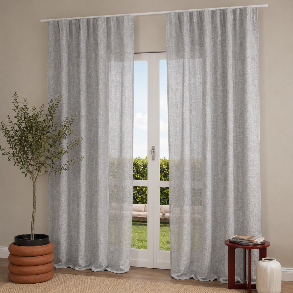 Pannello Tenda con Fascia Copri Bastone Pilar Maè 145x290 cm - Via Roma 60