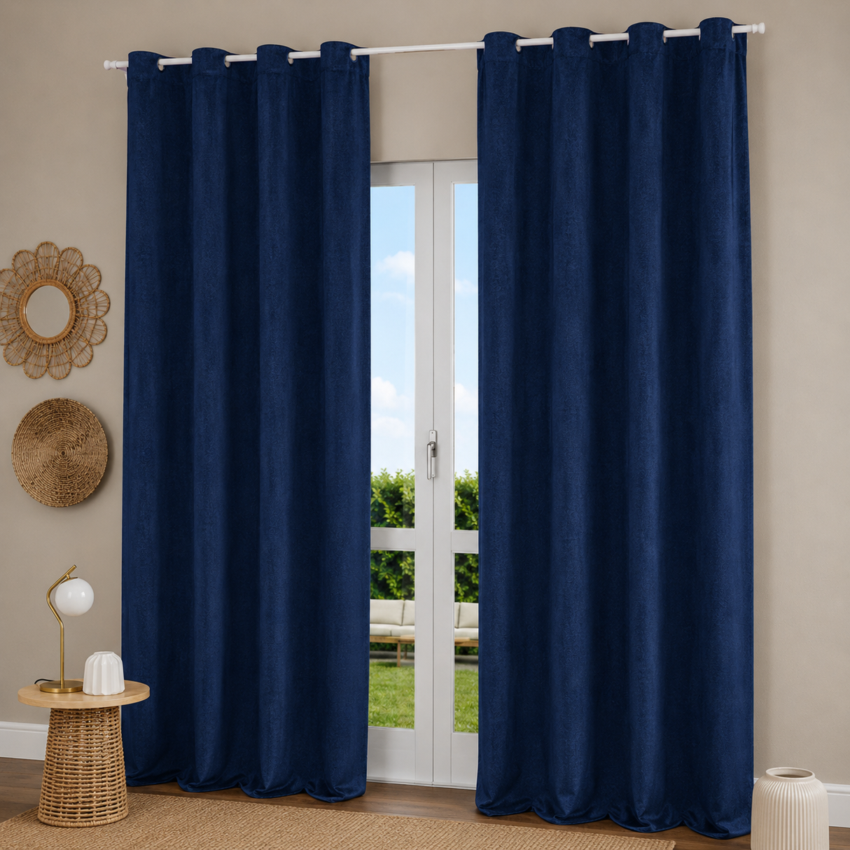 Pannello Tenda con Fascia Copri Bastone Estella Maè 145x290 cm - Via Roma 60