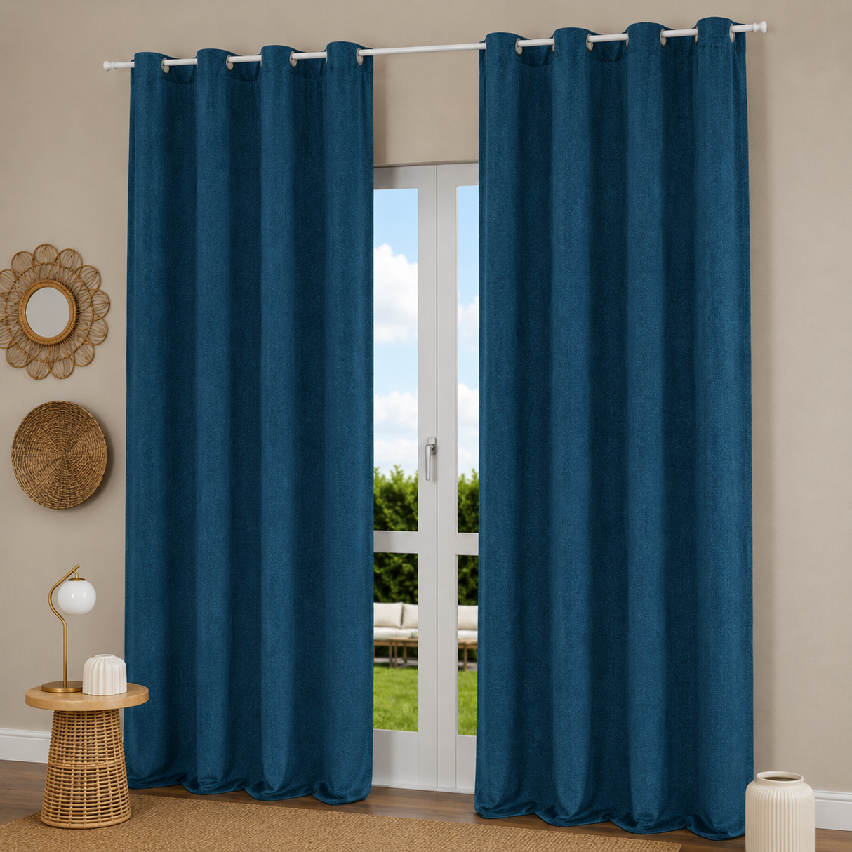 Pannello Tenda con Fascia Copri Bastone Estella Maè 145x290 cm - Via Roma 60