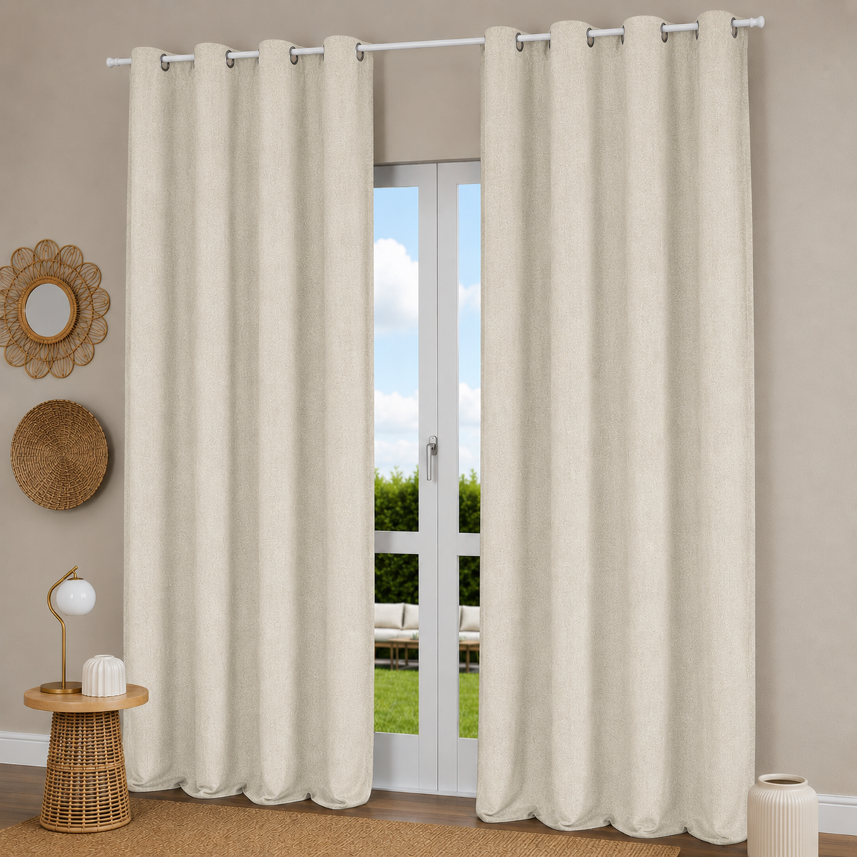 Pannello Tenda con Fascia Copri Bastone Estella Maè 145x290 cm - Via Roma 60