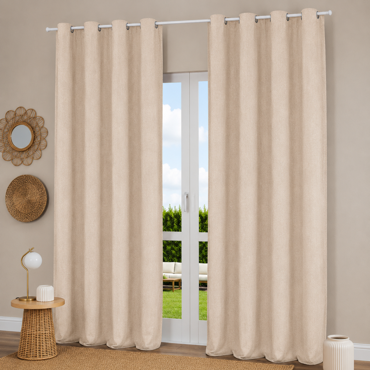Pannello Tenda con Fascia Copri Bastone Estella Maè 145x290 cm - Via Roma 60