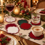 Set 4 Sottobicchieri Natalizi Bon Ton 14x14 cm - Maestri Cotonieri