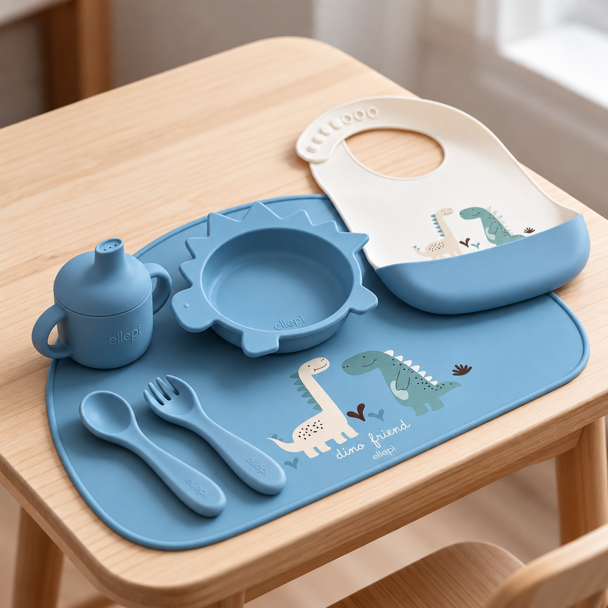 Set Pappa Svezzamento Baby 6 Pezzi in Silicone Alimentare art. CR1033 - Ellepi