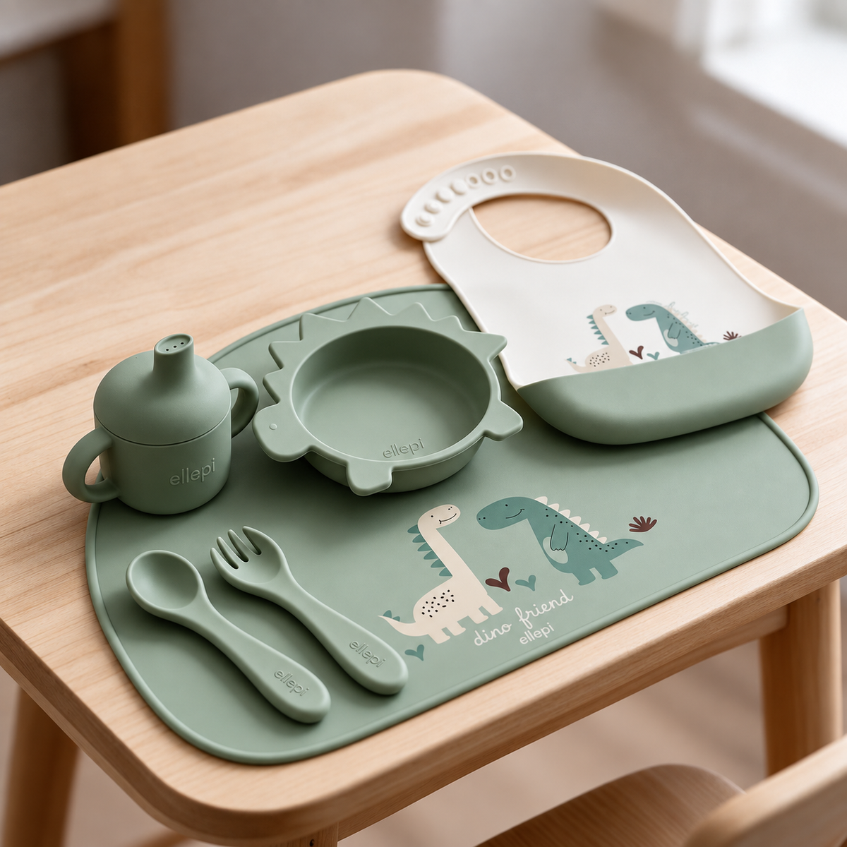 Set Pappa Svezzamento Baby 6 Pezzi in Silicone Alimentare art. CR1033 - Ellepi