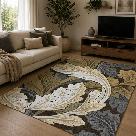 Tappeto LEAF Antiscivolo Retrogommato in Ciniglia by KARÌ