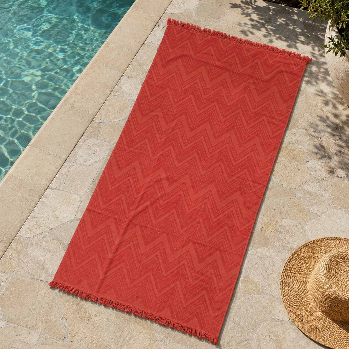 Telo Mare ZIGZAG 100% Cotone con Lavorazione a Rilievo 90x180cm - Karì