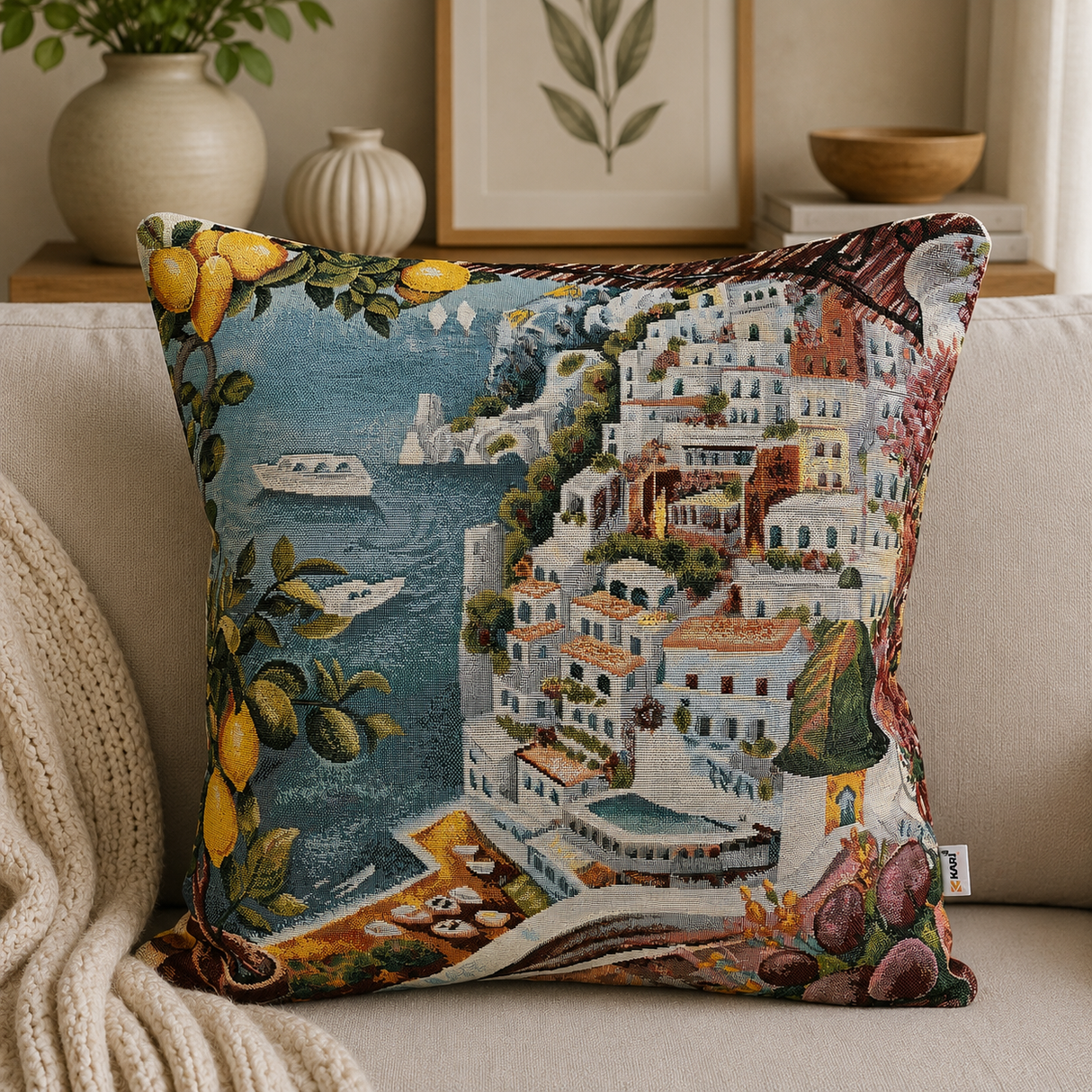 Cuscino Arredo FLY POSITANO dis.9 40x40cm - Karì