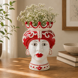 Vaso Decorativo TESTA DI MORO REGINA ARABO ROSSA - Montemaggi