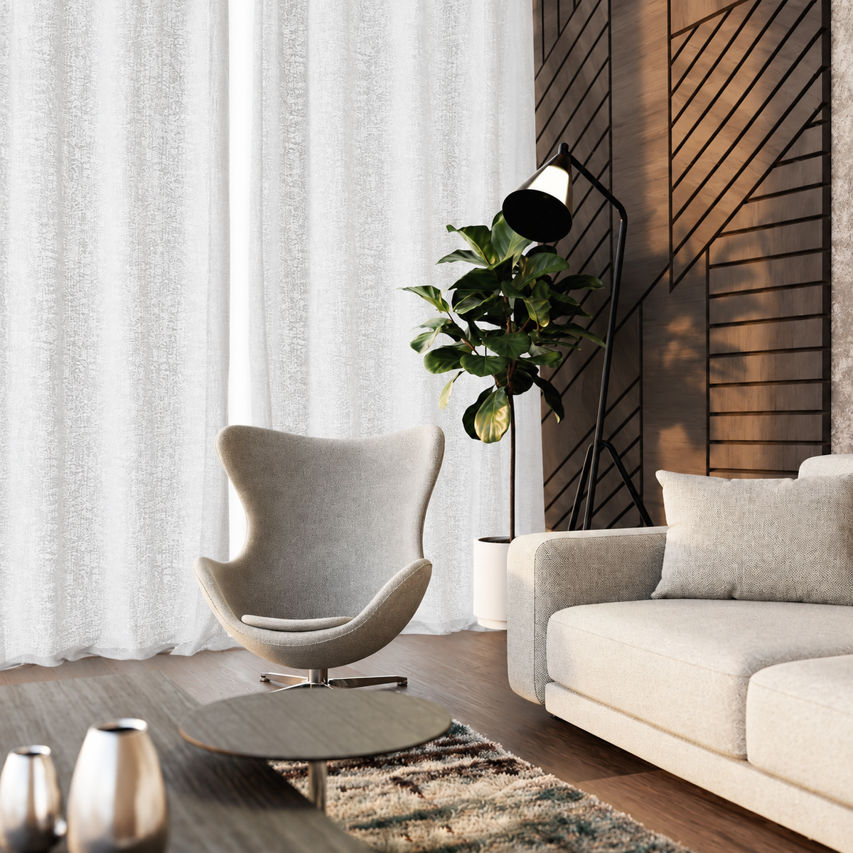 Pannello Tenda Inlays con Borchie e Finitura con Piombo 140x280cm - Linea Oro