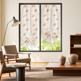 Coppia Tendine Ricamate Amazzonia con Tunnel e Roll Up Centrale 60x150cm o 60x230cm - Linea Oro
