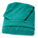 Accappatoio in Spugna con Cappuccio Brick Karì 450 gr/mq in Cotone Jacquard