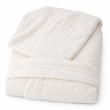 Accappatoio in Spugna con Cappuccio Brick Karì 450 gr/mq in Cotone Jacquard