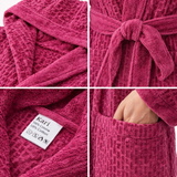 Accappatoio in Spugna con Cappuccio Brick Karì 450 gr/mq in Cotone Jacquard
