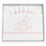 Completo Lenzuola Culla 3pz Cavalluccio a Dondolo ART. 6020 100% Cotone - Dolci Sogni