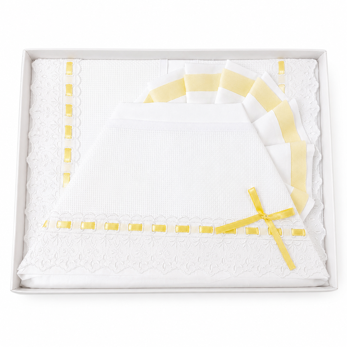 Completo Lenzuola Lettino Tela Aida Fondo Bianco e Decoro Vari Colori 3 pz art.14/05 dis.283 - Mio Piccolo (Copia)