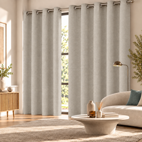 Pannello Tenda Tinta Unita Life con Borchie e Finitura con Piombo 140x290cm - Linea Oro