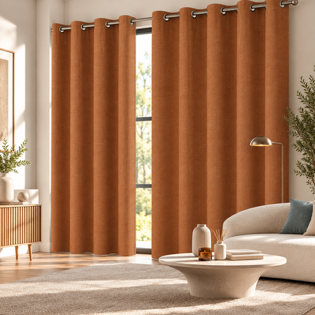 Pannello Tenda Tinta Unita Life con Borchie e Finitura con Piombo 140x290cm - Linea Oro