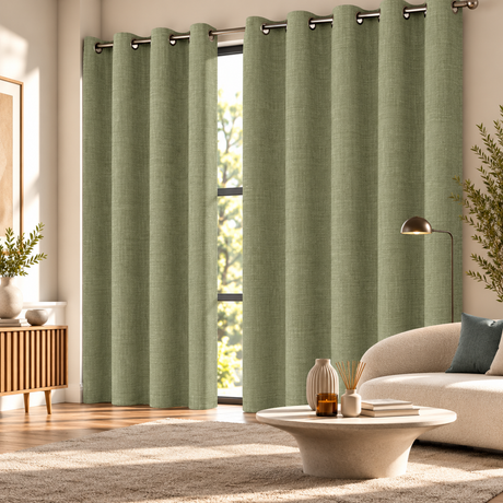 Pannello Tenda Tinta Unita Life con Borchie e Finitura con Piombo 140x290cm - Linea Oro