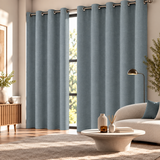 Pannello Tenda Tinta Unita Life con Borchie e Finitura con Piombo 140x290cm - Linea Oro