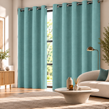 Pannello Tenda Tinta Unita Life con Borchie e Finitura con Piombo 140x290cm - Linea Oro