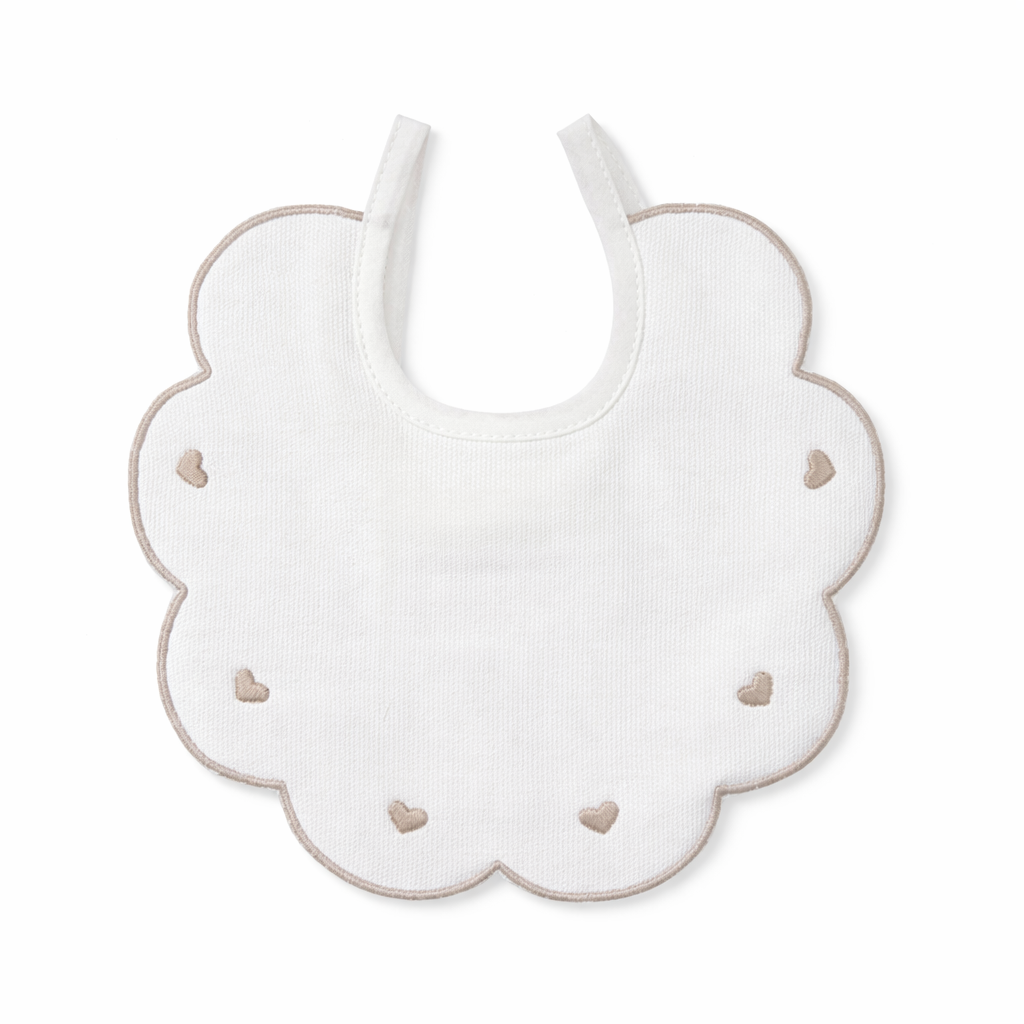 Bavaglino Neonato 193 Cuoricini Cotone Ricamato - Maestri Cotonieri Home
