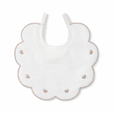 Bavaglino Neonato 193 Cuoricini Cotone Ricamato - Maestri Cotonieri Home