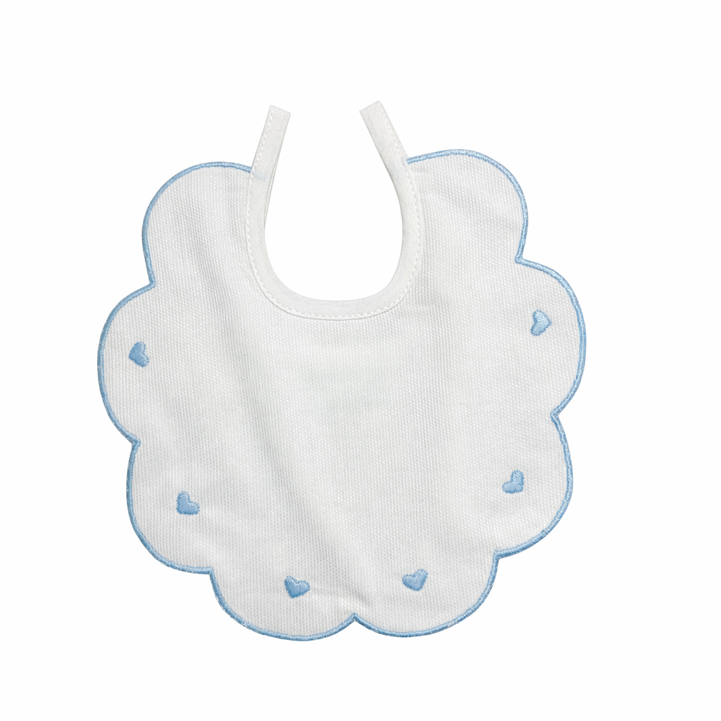 Bavaglino Neonato 193 Cuoricini Cotone Ricamato - Maestri Cotonieri Home