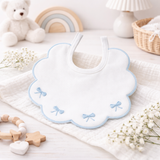 Bavaglino Neonato 193 Fiocchetti Cotone Ricamato - Maestri Cotonieri Home