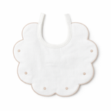 Bavaglino Neonato 193 Pois Cotone Ricamato - Maestri Cotonieri Home