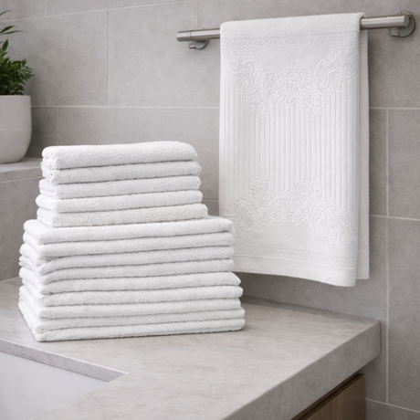 Set da 6 Ospite o Asciugamano Spugna Velour Angeli in puro cotone – Karì