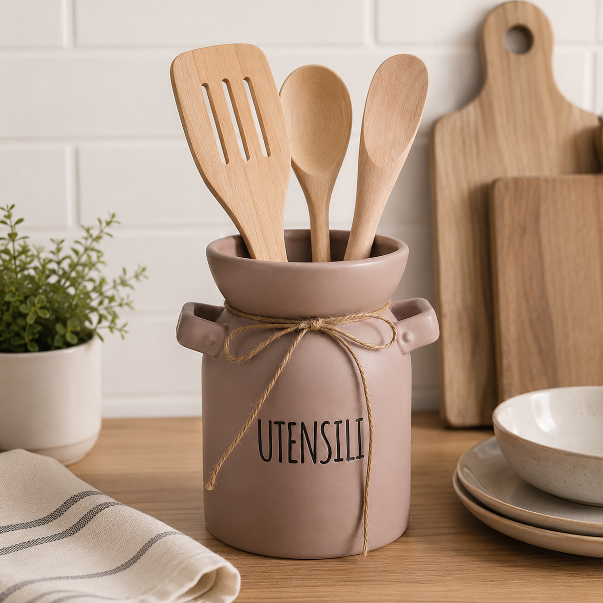Porta Utensili in Ceramica 16x13x17cm - Cucina&Cottura